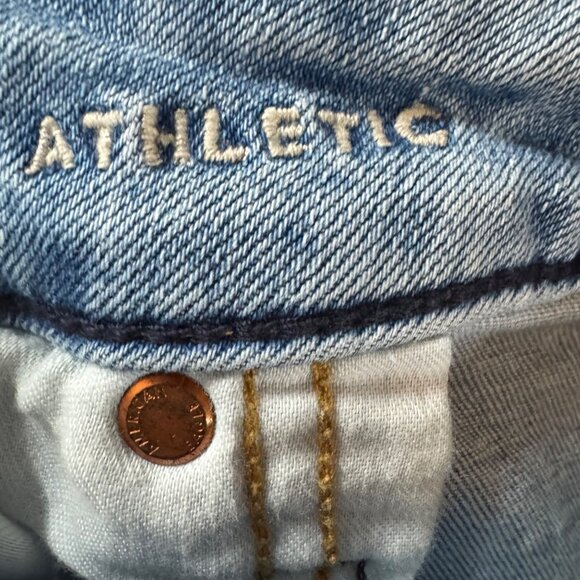 American Eagle Athletic Airflex Jeans Mens Blue Light Wash Straight Leg Sz 33x32 - Picture 5 of 10